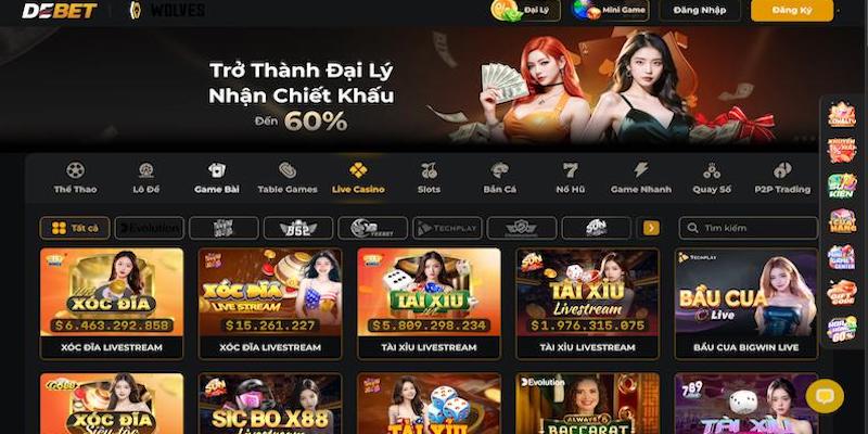 Những sân chơi nổi bật tại nhà cái DEBET